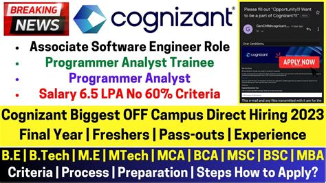 Cognizant Biggest Off Campus Direct Hiring Started 2023 2018 Batch