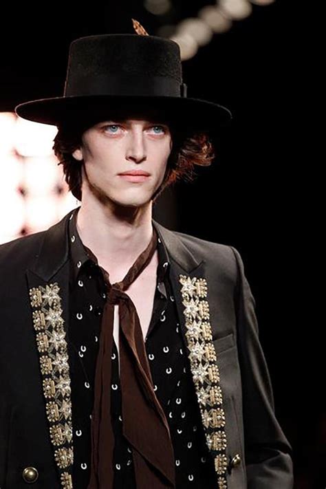 Ysl Saint Laurent Spring 2015 Runway Black Felt Hat At 1stdibs