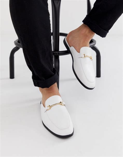 Asos Backless Mule Loafer In White For Men Lyst