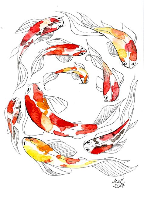 watercolor koi fish  behance