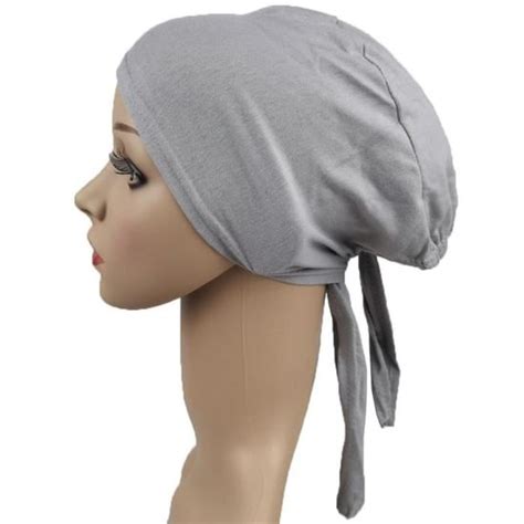 Bonnet De Douche Light Gray Chapeau Hijab Musulman Pour Femmes