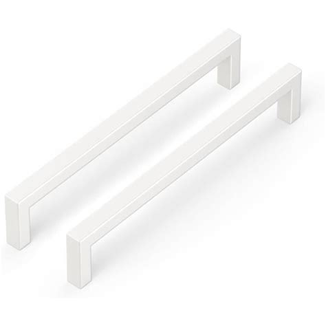 LONTAN Lot de 10 Poignées de Meuble Blanc Entraxe 128mm Poignee de