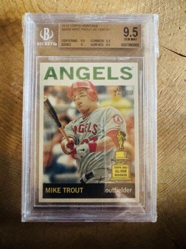 Topps Heritage At Bat Action Mike Trout Sp Rookie Cup Bgs