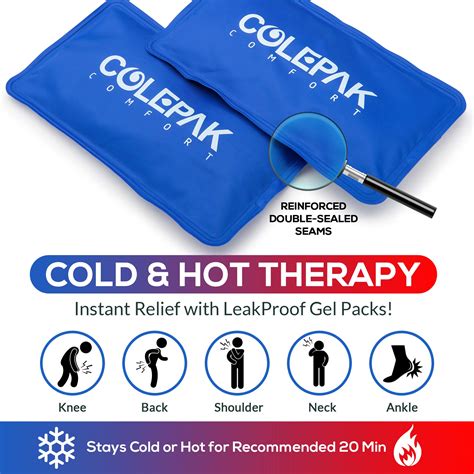 ColePak Comfort Hot And Cold Ice Packs For Injuries Reusable Gel 2