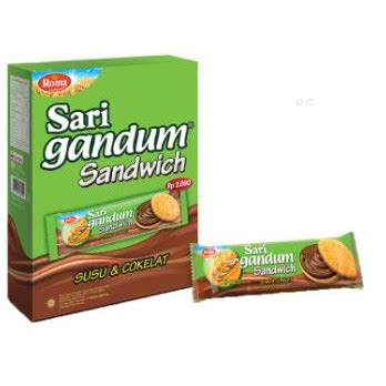 Jual Roma Sari Gandum Sandwich Susu Cokelat 1 Box 12 Pcs Biskuit