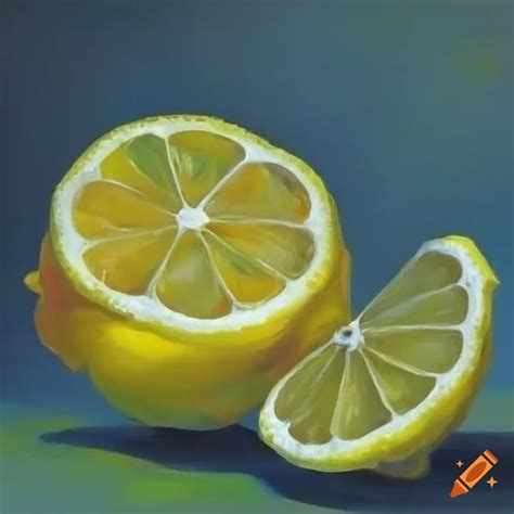 Oil Painting Of A Vibrant Lemon On Craiyon