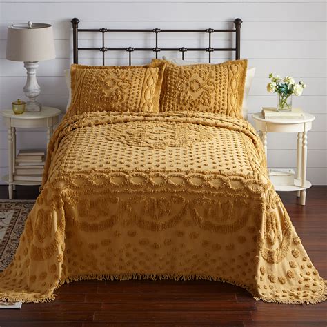 Georgia Chenille Bedspread Gold Bed Spreads Chenille Bedspread Yellow Bedding