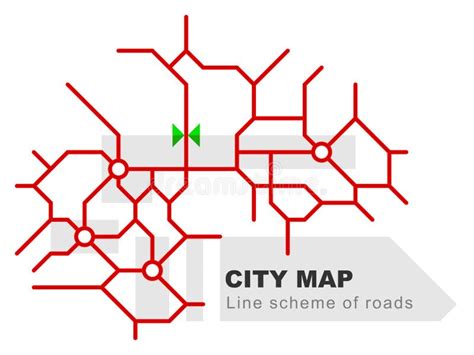 Abstract City Navigation Map With Lines And Streets Vector Black And