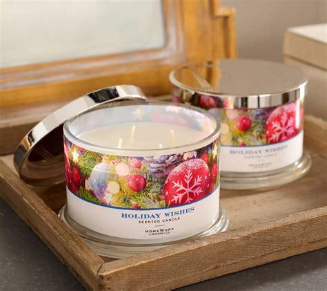 As Is HomeWorx By Slatkin Co S 2 Holiday Wishes Candles QVC