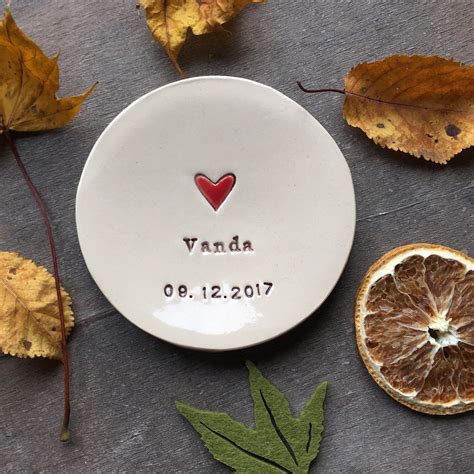 Personalized Love Ceramic Ring Dish Custom Plate Heart Pottery Etsy Heart Pottery Ceramic