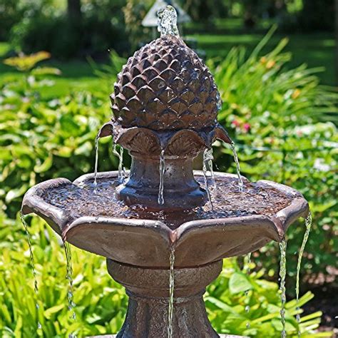 Fuente De Agua Para Exteriores Con Pedestal Curvo Sunnydaze