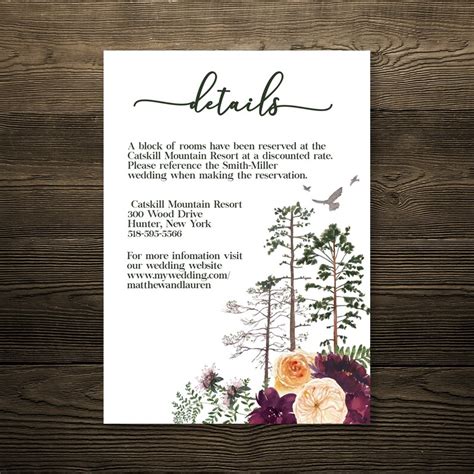 Wedding Invitation Template Rustic Wedding Invitation Flower - Etsy