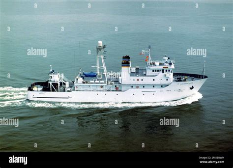 A Starboard Beam View Of The Ocean Surveillance Ship USNS PREVAIL T