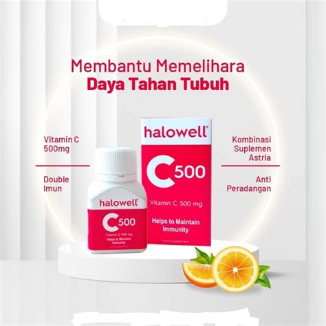 Jual HALOWELL Vitamin C 500mg 30 Tablet Membantu Memelihara Daya