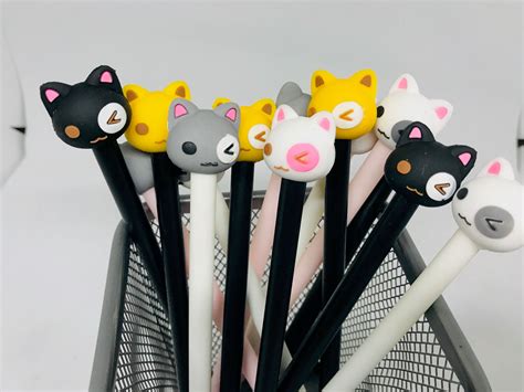 Cat Pen Set Cute Kitten Pens Kawaii Cat Pens Novelty Pens Etsy