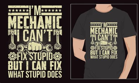 Premium Vector Mechanic Tshirt Design Custom Mechanic T Shirt Design