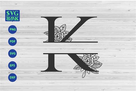 K Split Monogram SVG