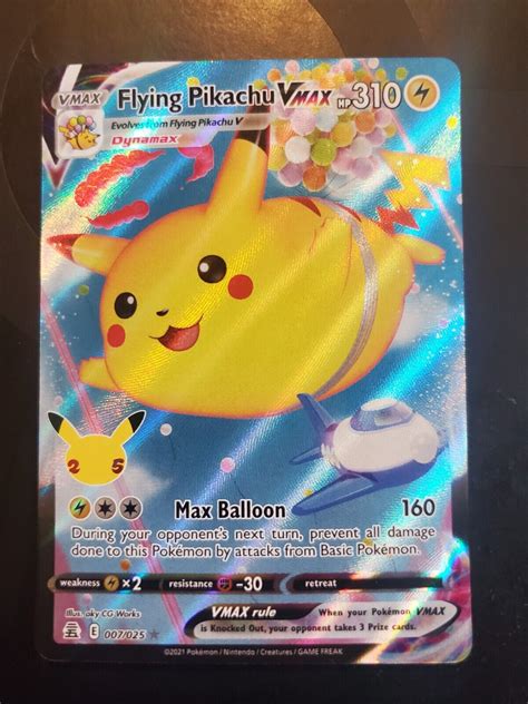 Mavin Pokemon Celebrations Flying Pikachu Vmax 007025 Ultra Rare Holo