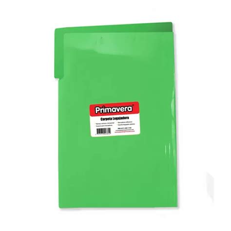 Carpeta Plastica Legajadora Primavera Oficio Verde Papelería La Fija