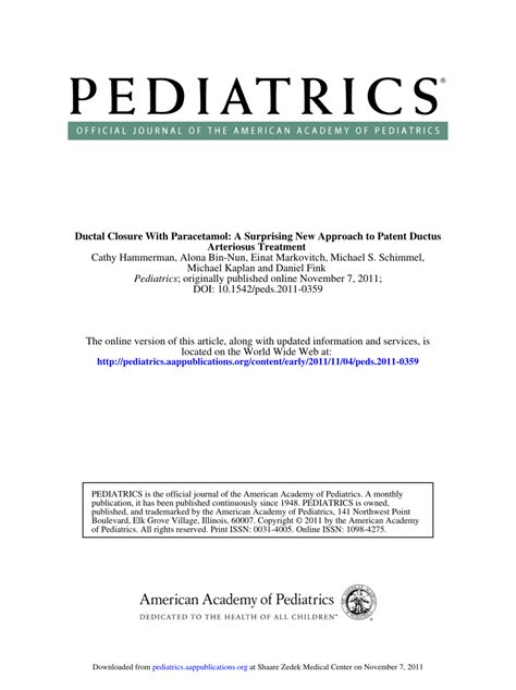 Pdf Ductal Closure With Paracetamol A Surprising New Approach To