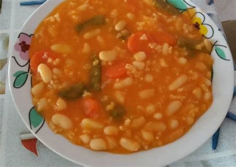 Receta Como Hacer Guiso De Alubias Blancas Con Verduras Y Arroz