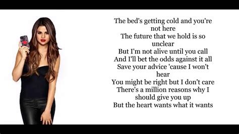 The Heart Wants What It Wants Lyrics Selena Gomez Youtube