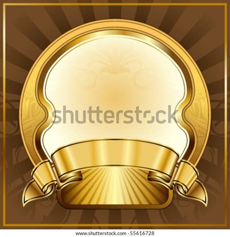 Gold Vintage Circle Frame Ribbon Stock Vector Royalty Free 55616728