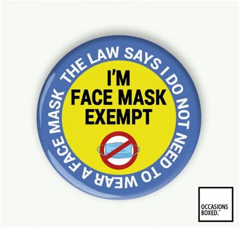 Im Face Mask Exempt Pin Badge Pin Badge Button Etsy Uk