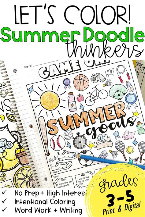 Summer Coloring Pages Fun Summer School Activity Worksheets End Of The