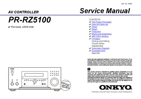 Onkyo Pr Rz5100 Sm Service Manual Download Schematics Eeprom Repair