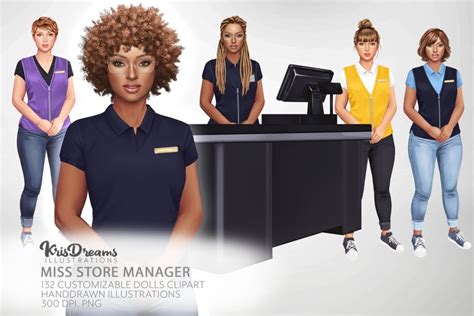 Store Manager Clipart Boss Babe Fashion Illustrations