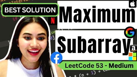 Maximum Subarray LeetCode 53 Python YouTube