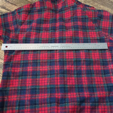 S Pendleton Macpherson Red Tartan Wool Plaid Shir Gem