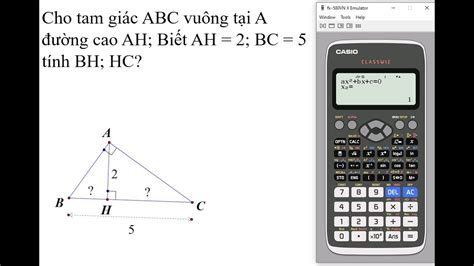 Cho tam giác ABC vuông tại A đường cao AH biết AH 2 BC 5 Tính HB