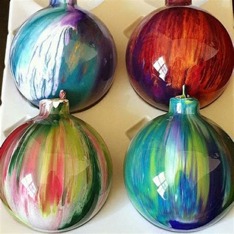 Clear Bulbs With Drops Of Acrylic Paint Inside Then Shake Christmas Ornaments Christmas