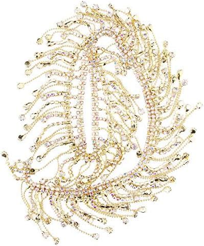 Genericer Rhinestone Chain Rhinestone Tassel Chain Fringe Bridal