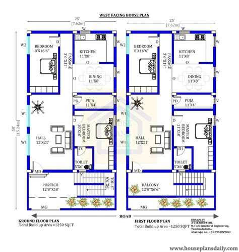 X West Facing House Plan House Designs And Plans Pdf Books