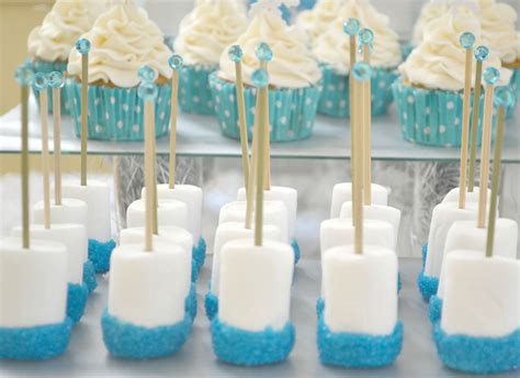 Winter Wonderland For Frozen Party Marshmallows Dipped In Blue