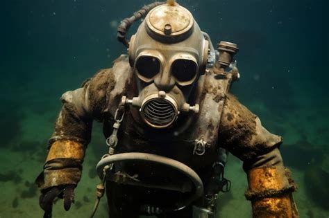 Vintage Diving Gear Uncovering The Old Full Body Suit And Helmet