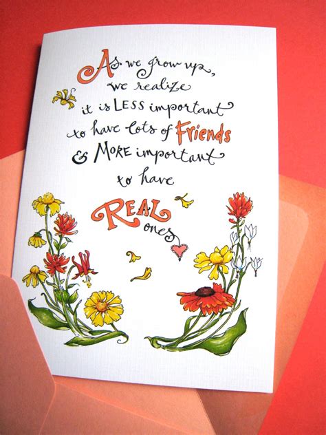 Friendship Quote Card Best Friend Card Friend Thank You | Etsy