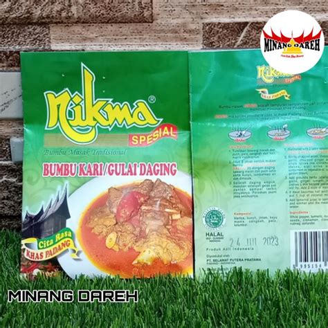 Jual Bumbu Kari Gulai Daging Nikma Spesial 20gr Asli Khas Padang Minang