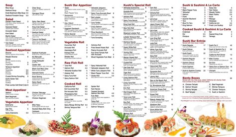 Kushi Sushi Inc menu in Nesconset, New York, USA