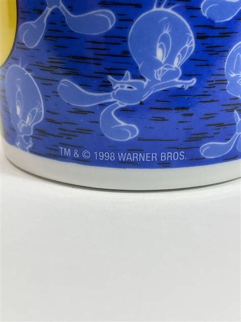 Looney Tunes Warner Brothers 1998 Mug Tweety Bird Purple And Blue