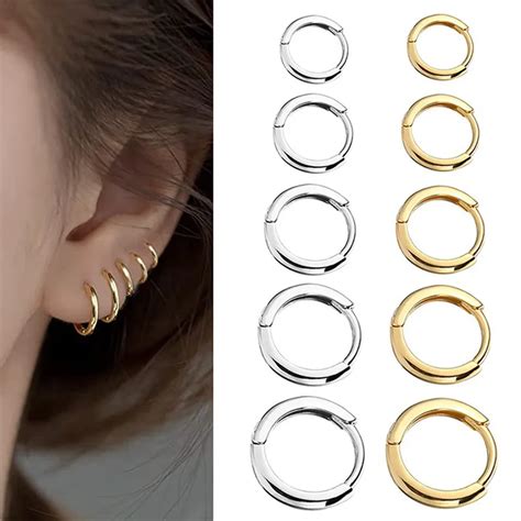 2022 New Simple Stainless Steel Small Hoop Earrings For Women Men Cartilage Ear Piercing Jewelry