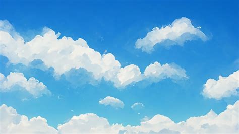 Premium Ai Image Cloudy Blue Sky Realistic Painting Background