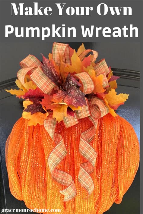 How To Make A Deco Mesh Pumpkin Diy Fall Wreath Deco Mesh Pumpkin