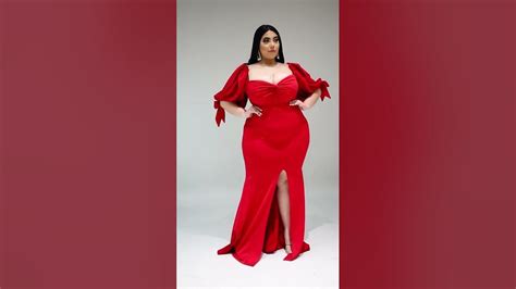 Glamorous 💋💖 Models Lifestyle Curvy Woman 👩in Red Royalty Condress Plus Size Women Beauty