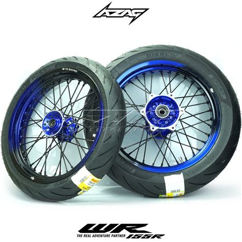 Jual BAN SET SUPERMOTO YAMAHA WR TROMOL ORI VELG TK ANODIZED 4 TONE