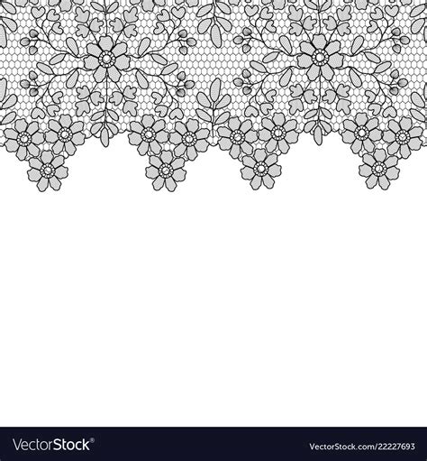 Seamless Lace Border Vector Illustration White Stock Vector Royalty