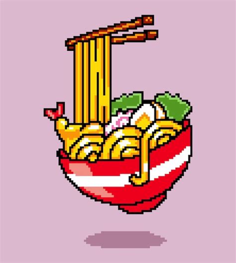 Premium Vector Ramen Pixel Art